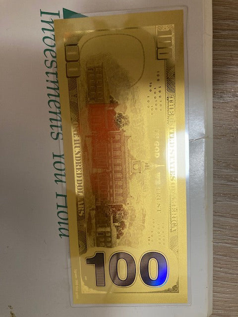 1 Ounce Solid 24K Gold Thick Dollar Bill Bendable